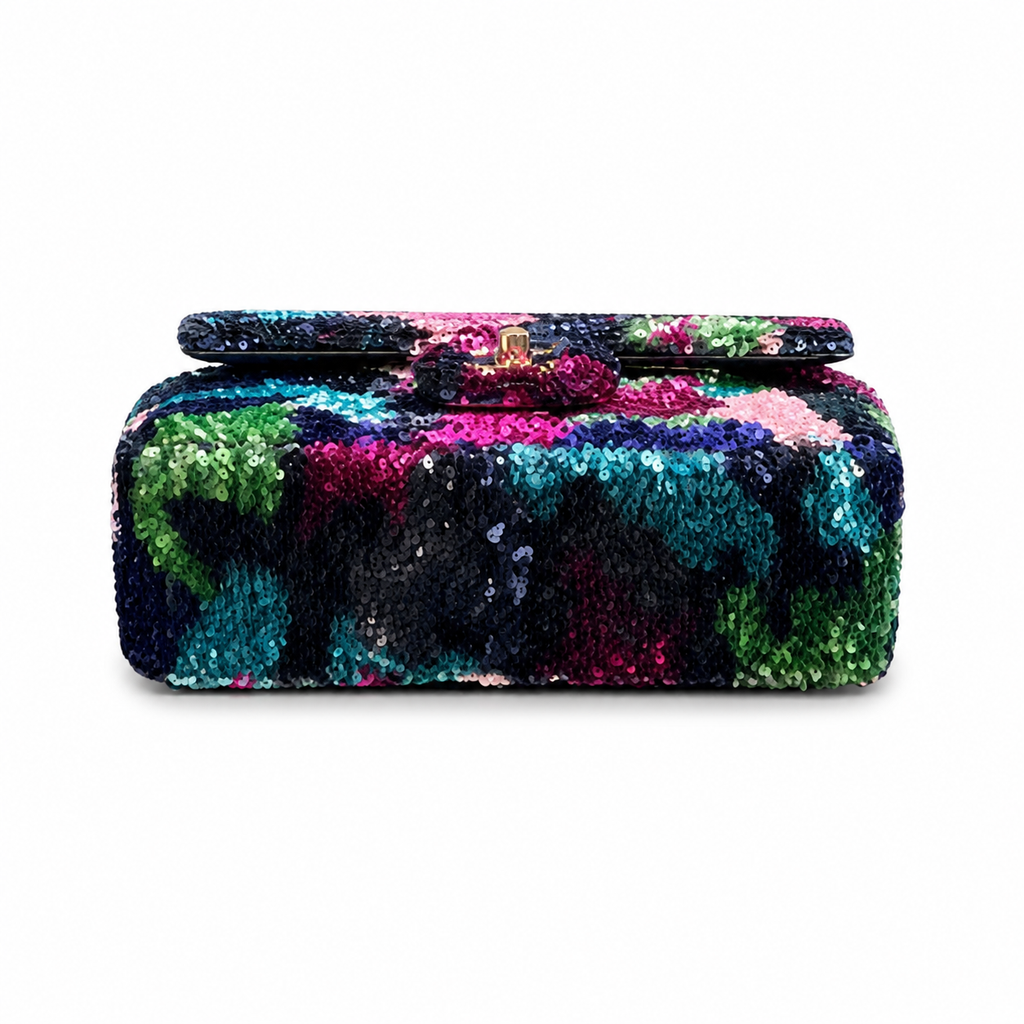 Chanel Classic Flap Multicolor Sequin CC Turn-Lock Bag