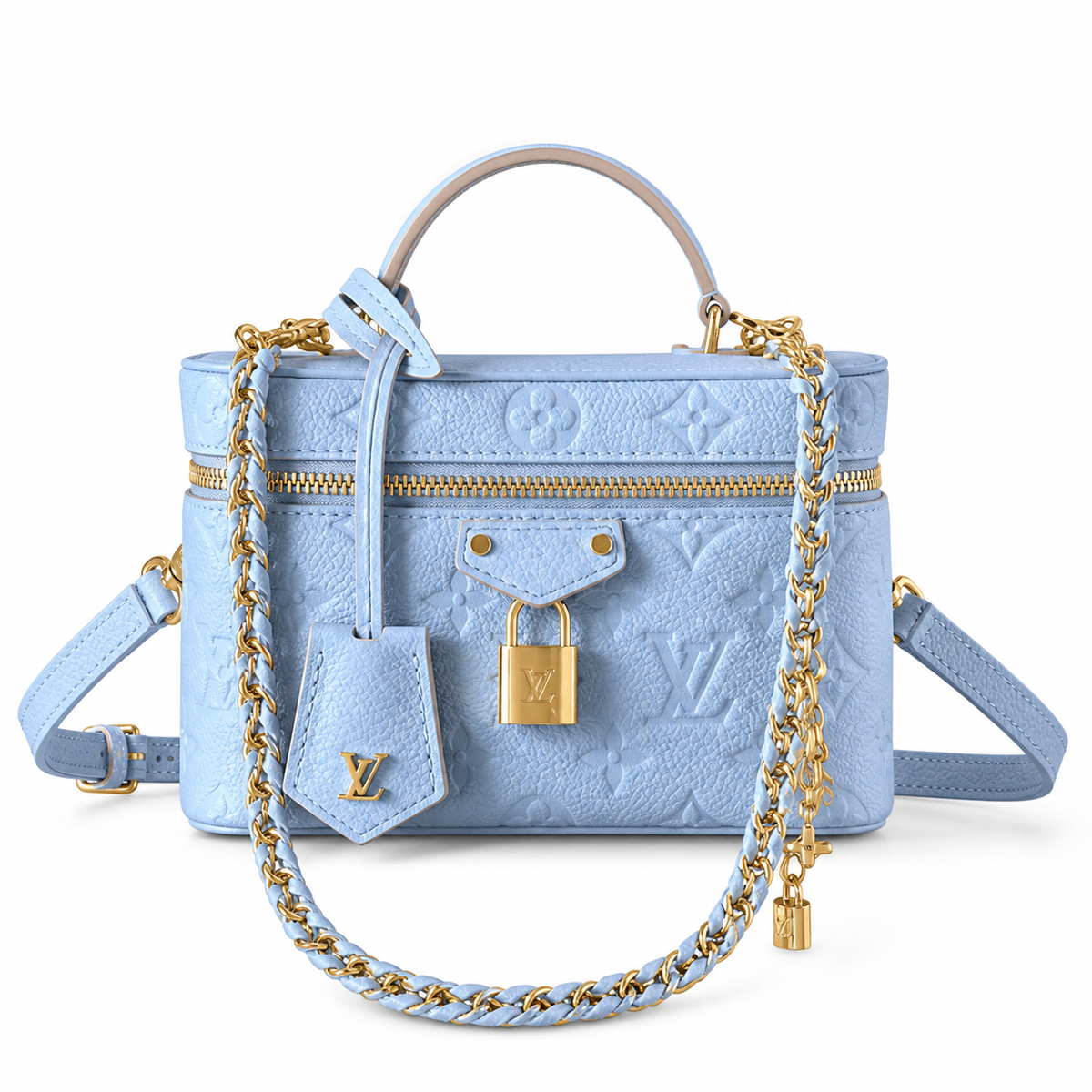 Louis Vuitton Vanity PM — Monogram Empreinte Leather in Bleu Glacier