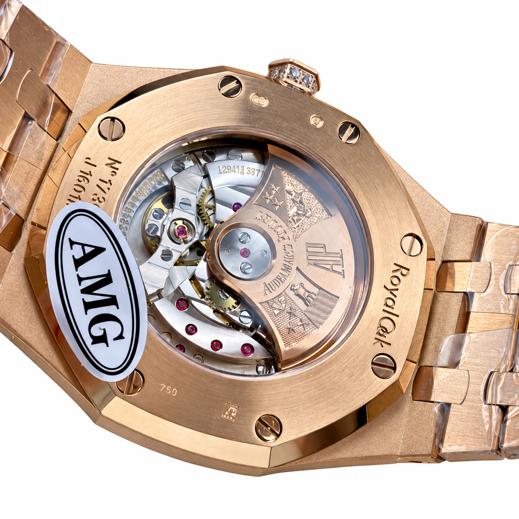 Audemars Piguet Royal Oak Full Diamond Rose Gold Arabic Dial