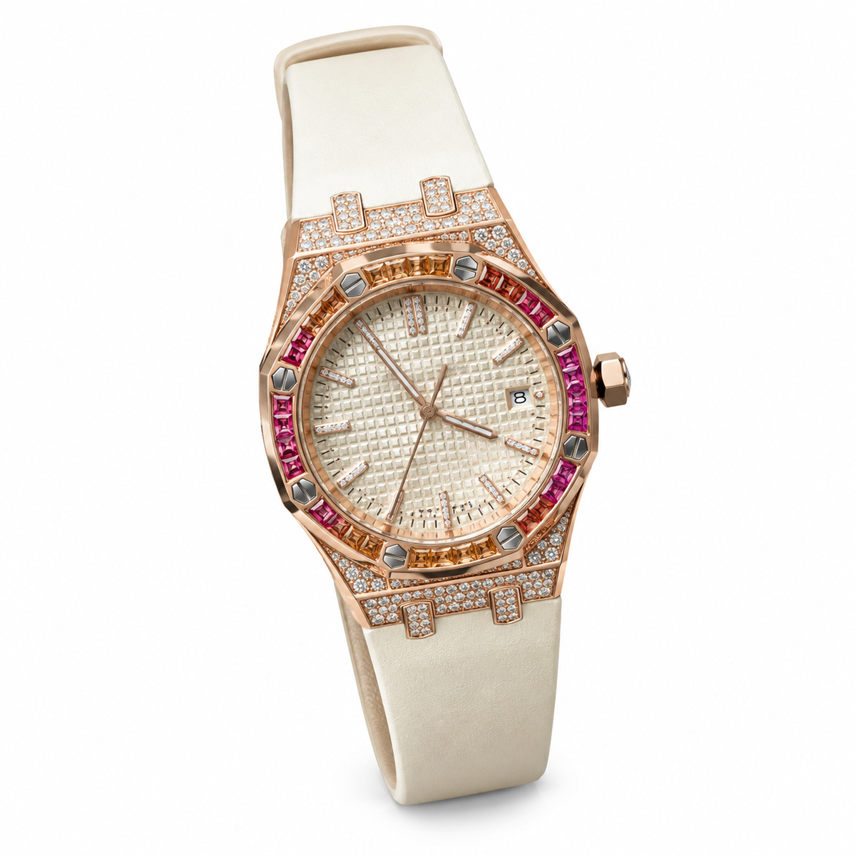 Audemars Piguet Royal Oak Automatic Rose Gold Rainbow Sapphire
