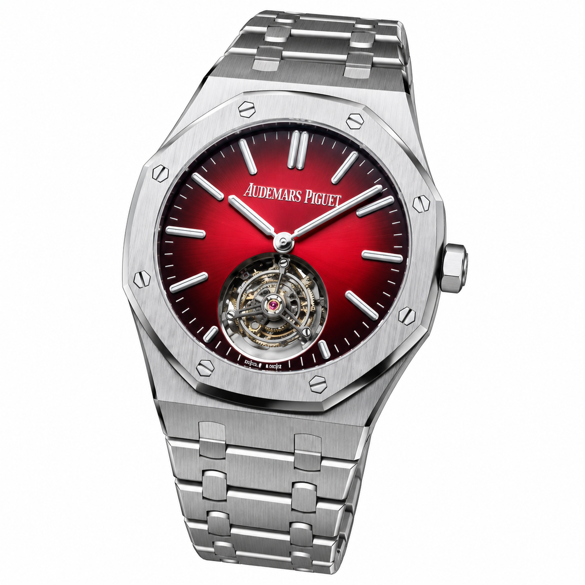 Audemars Piguet Royal Oak Tourbillon Stainless Steel Red Gradient Sunburst Dial Bracelet