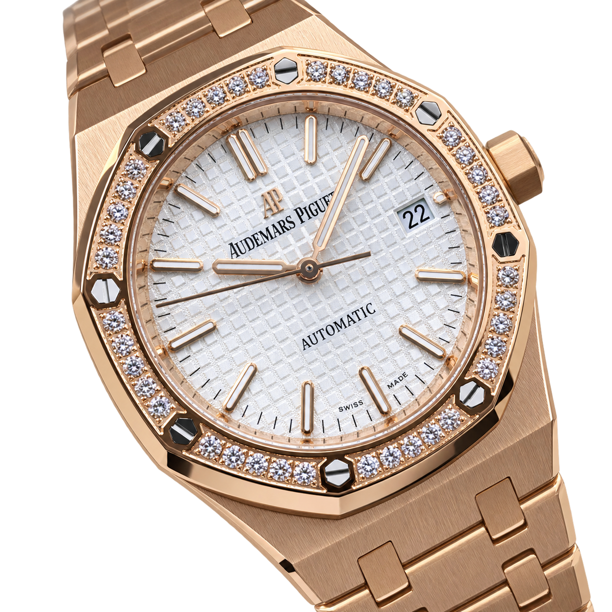 Audemars Piguet Royal Oak 37mm Rose Gold Diamond Watch