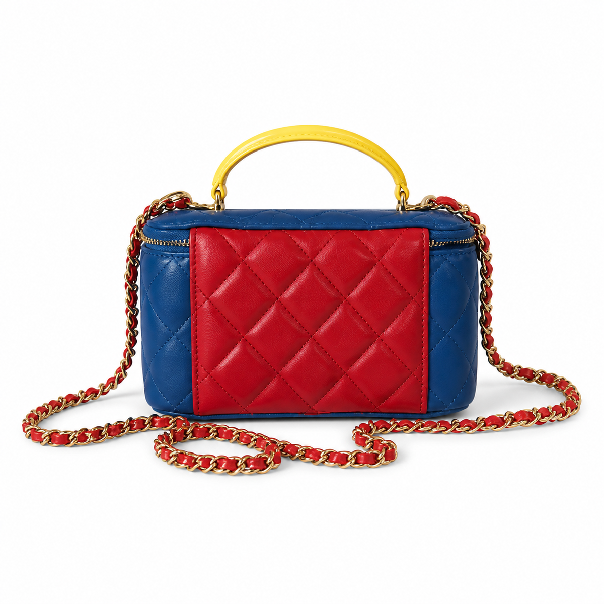 Chanel Colorblock Quilted Vanity Case