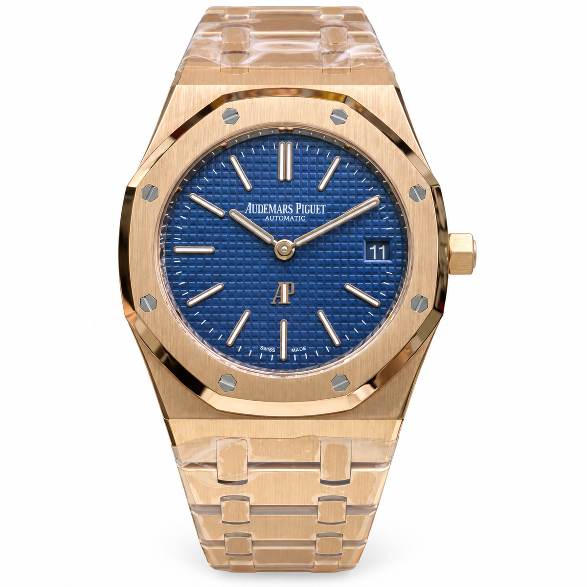 Audemars Piguet Royal Oak Blue Dial 18k Rose Gold Automatic Watch