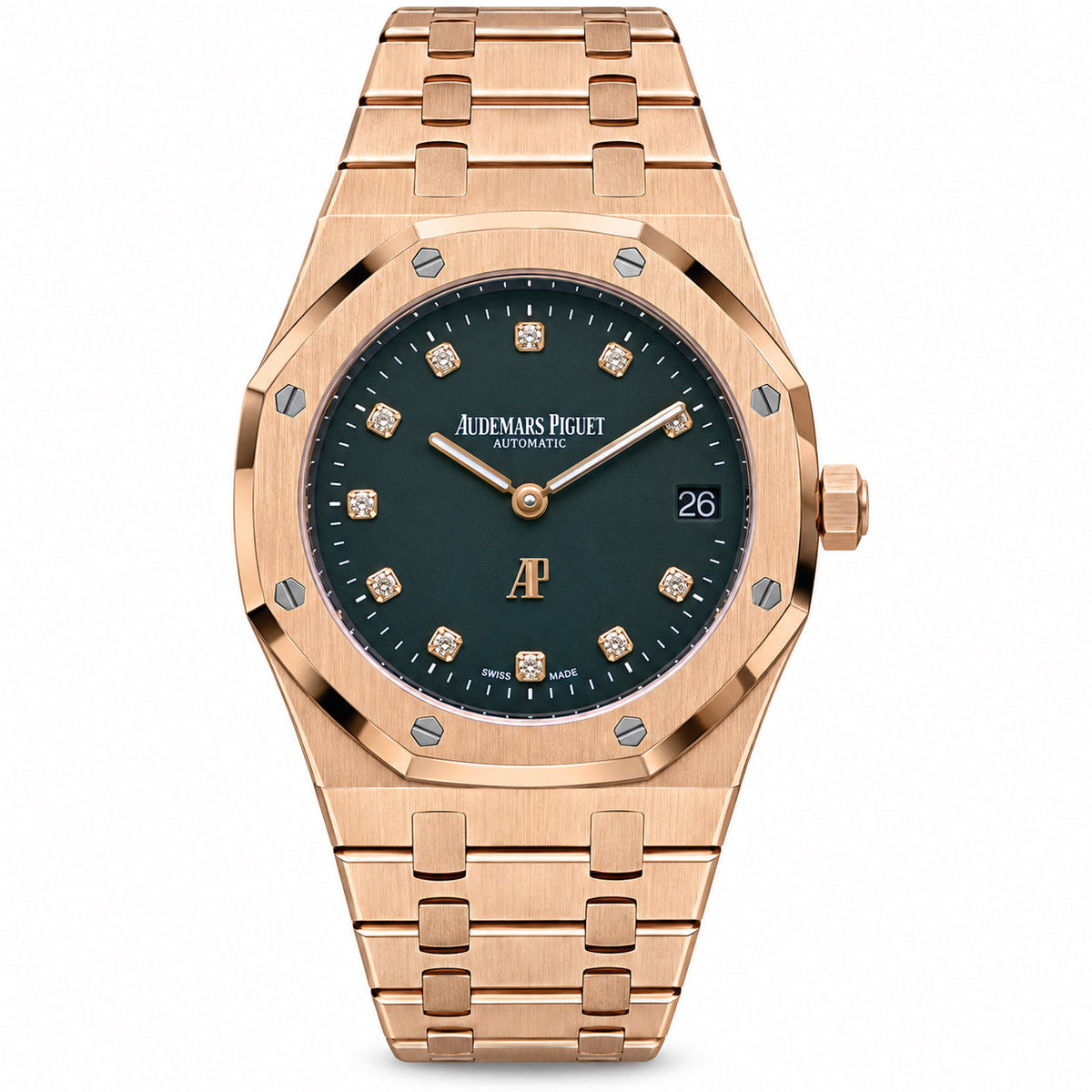 Audemars Piguet Royal Oak Automatic Rose Gold Green Diamond