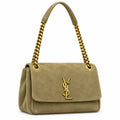 YSL Saint Laurent Calypso Suede Bag – Sage