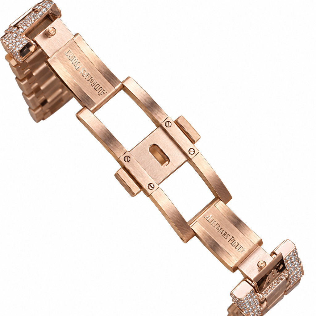 Audemars Piguet Royal Oak Full Diamond Rose Gold Arabic Dial