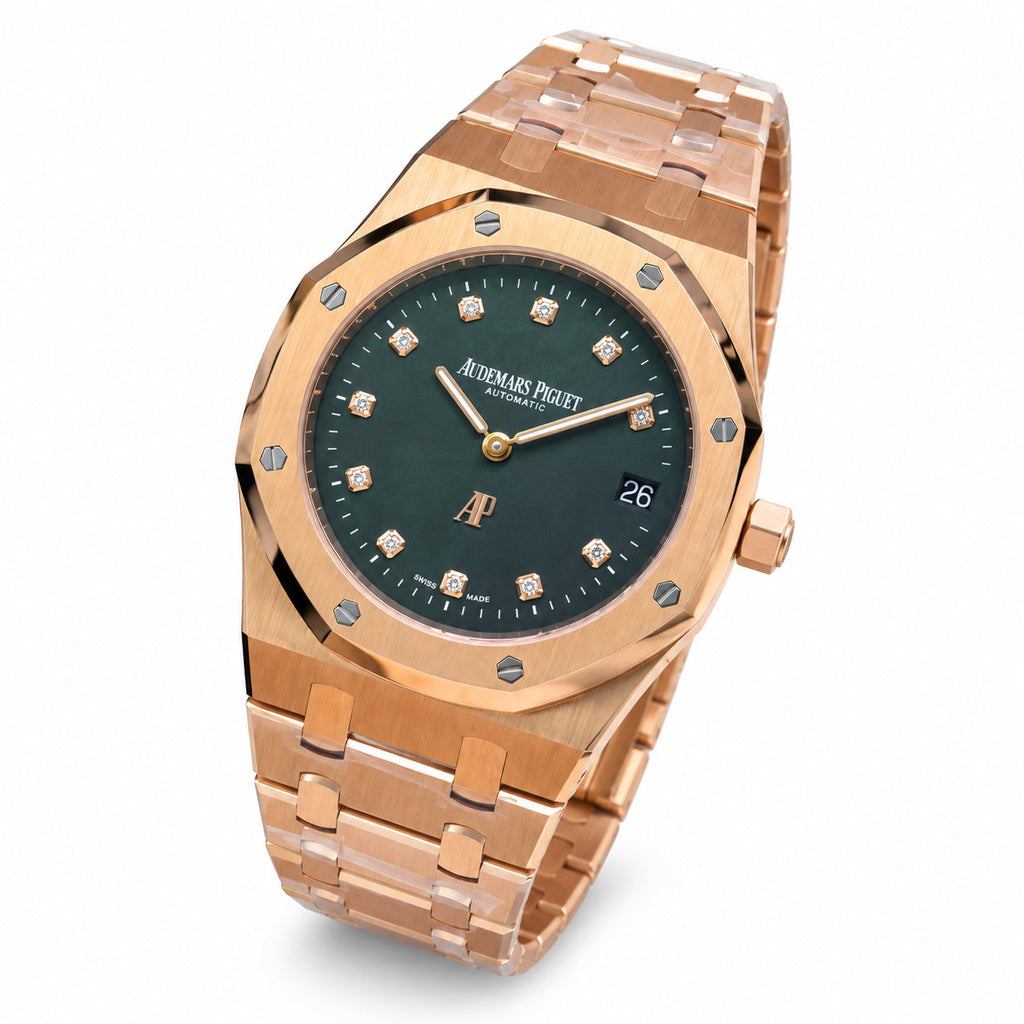 Audemars Piguet Royal Oak Automatic Rose Gold Green Diamond